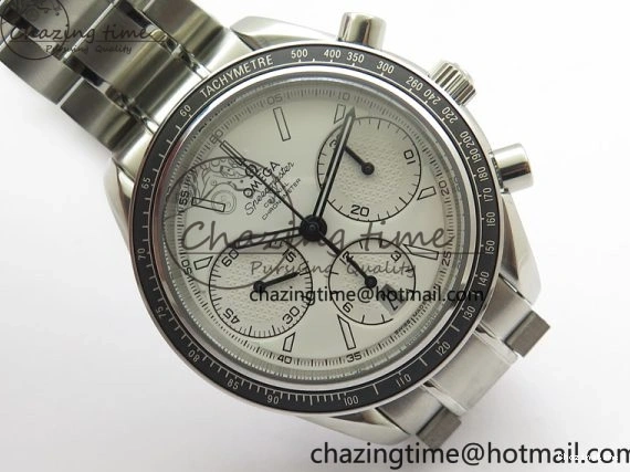 0507 Elegant Speedmaster Racing Master SS HRF 1:1 Best Edition White Dial on SS Bracelet A 7864